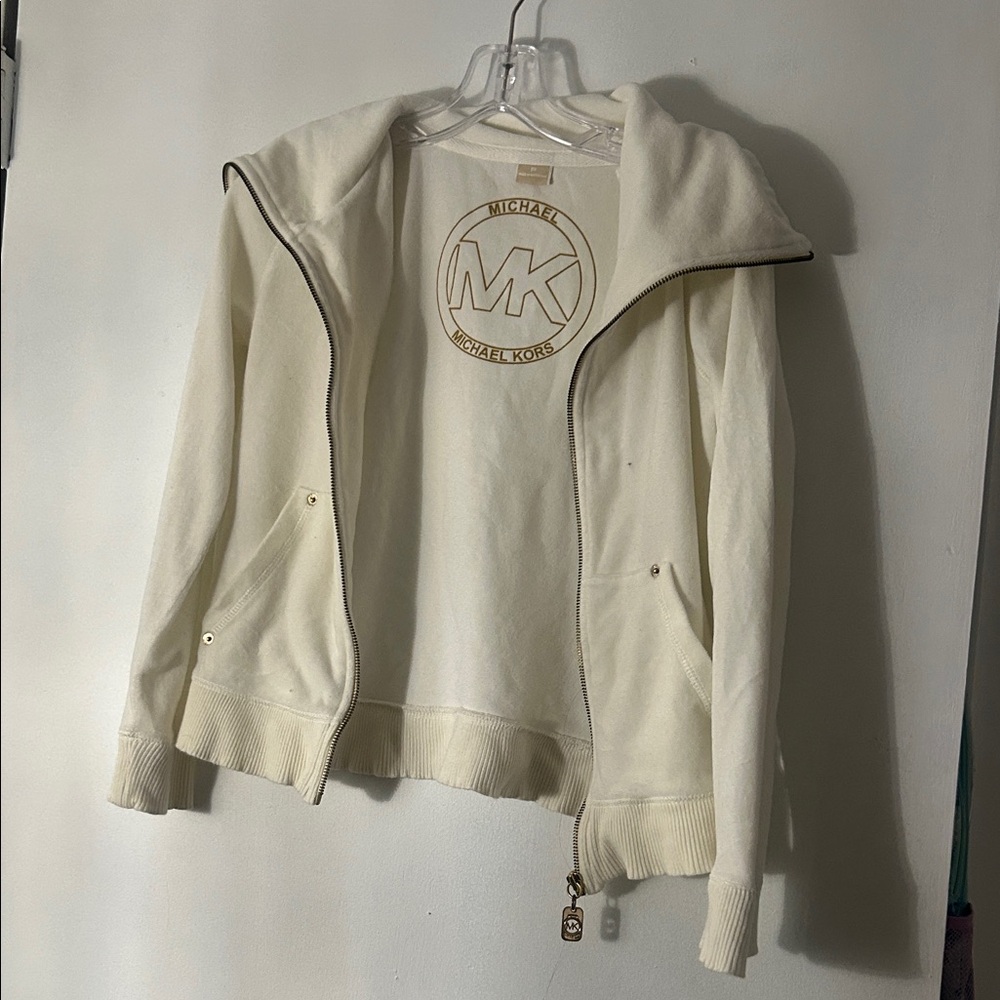 Michael Kors Women's Off-White Zip-Up Jacket